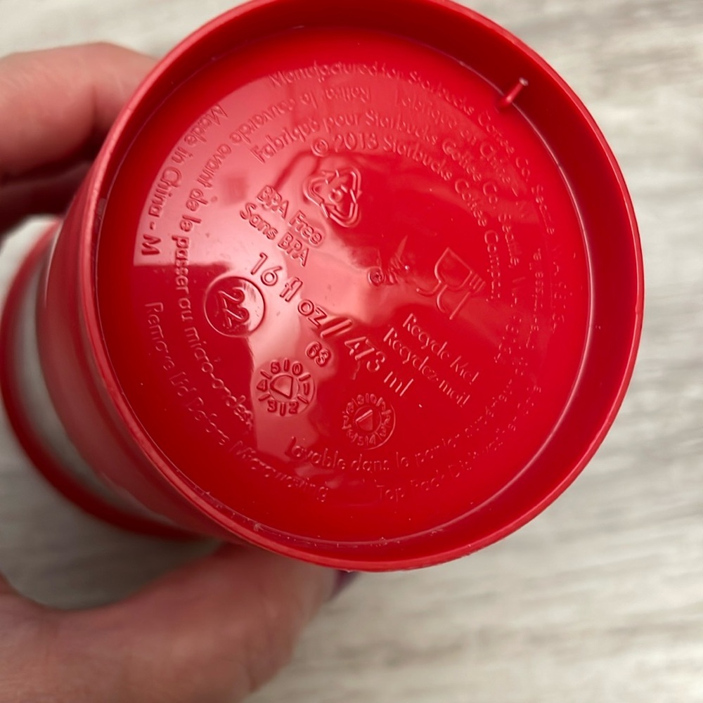 2013 Starbucks Red 25 Years of Holiday Cup Cheer 16 Oz Hot/Cold Plastic Tumbler - Picture 5 of 10